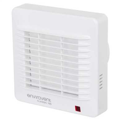 Envirovent 4” Extractor Fan with Adjustable Electronic Over-run Timer, Thermo Electric Shutter